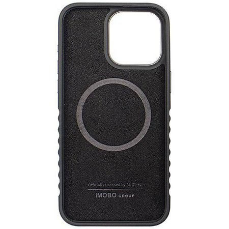Audi Genuine Leather case with MagSafe for iPhone 15 Pro Max - black and red