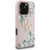 Guess Grained Roses Big 4G Logo iPhone 16 Pro Max Hülle - Rosa