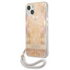 Etui IPHONE 13 MINI Guess Hardcase Flower Strap (GUHCP13SHFLSD) złote