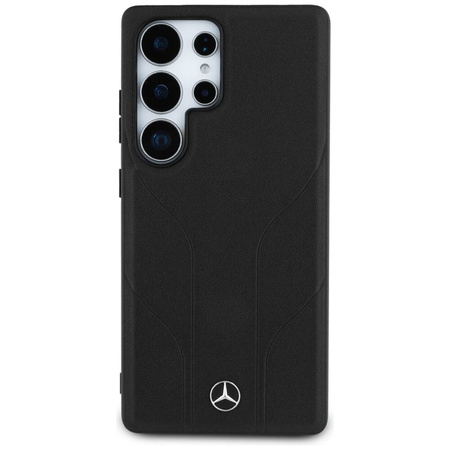 Schutzhülle SAMSUNG GALAXY S25 ULTRA Mercedes AMG Hardcase Leather Debossed Lines MagSafe schwarz