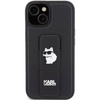 Etui Karl Lagerfeld Gripstand Saffiano Choupette Pins na iPhone 15 - czarne