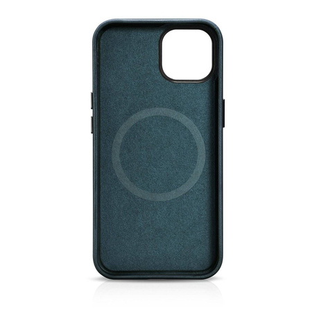 iCarer Oil Wax Premium Leather Case iPhone 14 Magnetic Leather Case with MagSafe dark blue (WMI14220701-BU)