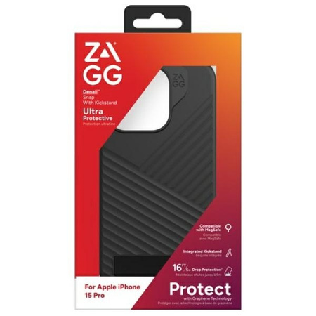 Etui ZAGG Denali Snap Kickstand do        iPhone 15 Pro czarny/black