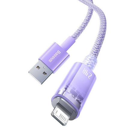 Kabel szybko ładujący Baseus USB-A do Lightning Explorer Series 1m, 2.4A (fioletowy)