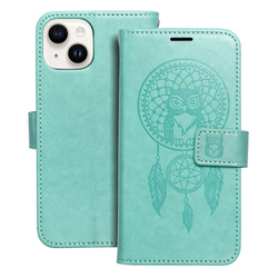 Kabura MEZZO Book do IPHONE 14 łapacz snów zielony