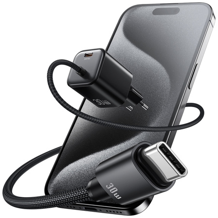 Ładowarka sieciowa USAMS JC Series CC264 30W GaN Mini Fast Charge 2xUSB-C biały