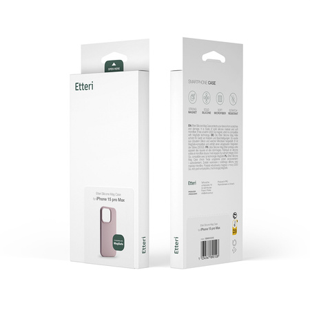 Nakładka Etteri Silicone Mag do iPhone 15 Pro Max 6,7" jasnoróżowa