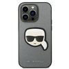 Karl Lagerfeld Saffiano Karl Head Patch Case – Etui iPhone 14 Pro (srebrny)