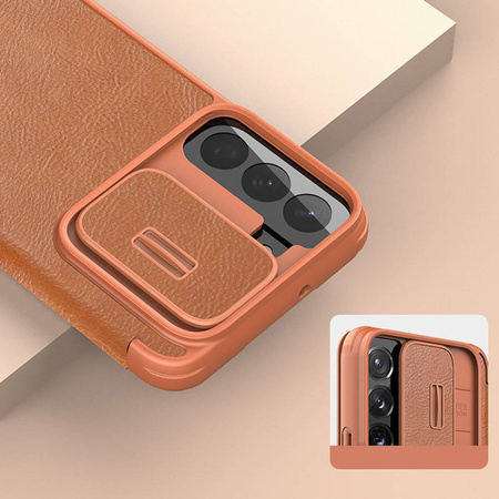Nillkin Qin Leather Pro Case Hülle für Samsung Galaxy S22+ (S22 Plus) Kameraschutz Holster Cover Flip Cover Schwarz