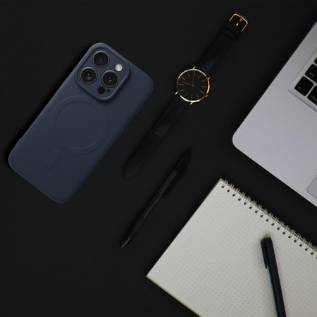Futerał Silicone Mag Cover kompatybilny z MagSafe do IPHONE 15 PRO MAX tytanowy niebieski