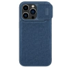 Nillkin Qin Cloth Pro Case Schutzhülle für iPhone 14 Pro Max, Kamera-Abdeckung, Holster-Abdeckung, Klapphülle, Blau