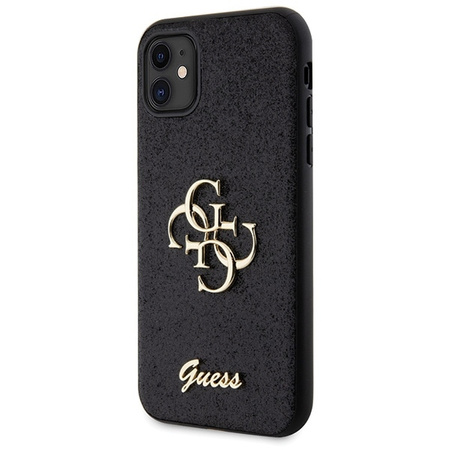 Original Handyhülle IPHONE 11 / XR Guess Hardcase Glitter Script Big 4G (GUHCN61HG4SGK) schwarz