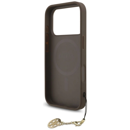 Etui Guess 4G Charms Collection MagSafe na iPhone 17 Pro - brązowe