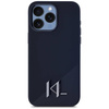 Original Case IPHONE 15 PRO Karl Lagerfeld Hardcase Silicone Shadow Metal Initial MagSafe black