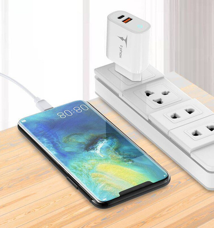 45W USB + USB-C T-PHOX GLORY Wall Charger, white
