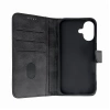 Leather Book Case for iPhone 16 - black