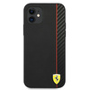 Ferrari FESAXHCP12SBK iPhone 12 mini 5,4" czarny/black hardcase On Track Carbon Stripe