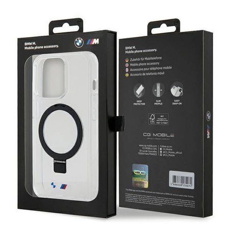 BMW Ring Stand M Collection MagSafe - Etui iPhone 15 Pro (przezroczysty)