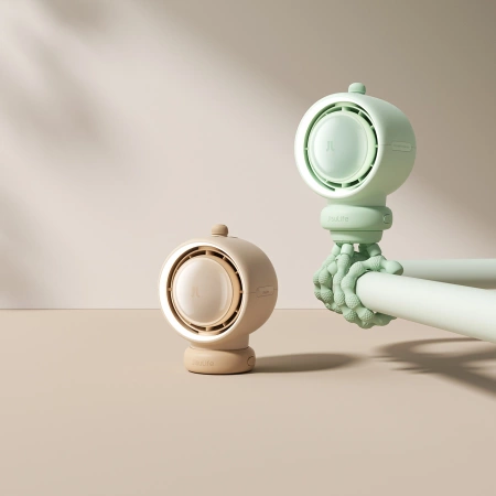 Wentylator Jisulife Stroller Fan Life2S 5000mAh z elastycznymi nóżkami, na biurko, do wózka, z filtrem - zielony