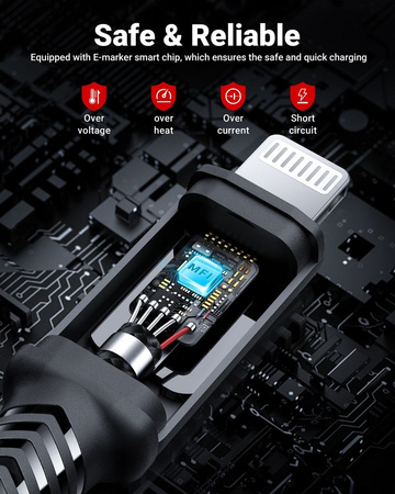 Acefast Kabel MFI USB Typ C - Lightning 1,8m, 30W, 3A schwarz (C4-01 C Black)