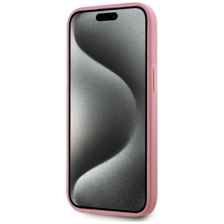 Karl Lagerfeld Wrinkled Metal Signature iPhone 15 Hülle - Rosa