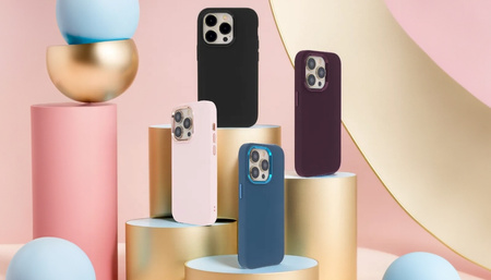 Nakładka Satin Elegant do iPhone 14 Pro 6,1" ciemnoniebieska