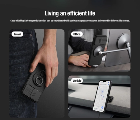 Nillkin CamShield Pro magnetische Hülle für iPhone 15 Plus mit Kameraschutz – Blau