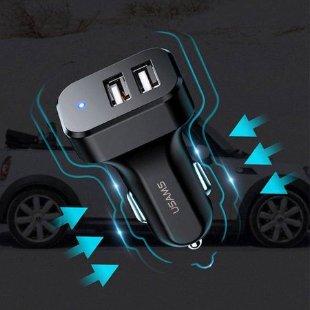 USAMS Ład. sam. 2xUSB C13 2,1A 3w1 (microUSB/USB-C/lightning) czarny/black NTU35YTSC13TZ