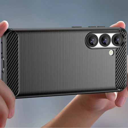 Carbon Case Flexibles Silikon für Nothing Phone (3a) Pro - Schwarz