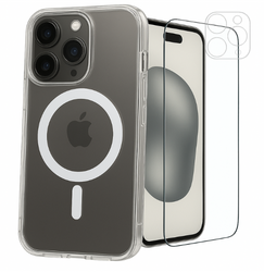 Etui do iPhone 15 Pro MagSafe + Szkło na ekran + Szkło na aparat