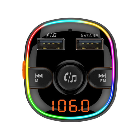 Transmiter FM MP3 z bluetooth 5.0 + czytnik kart pamieci + 2xUSB QC3.0 BC52L