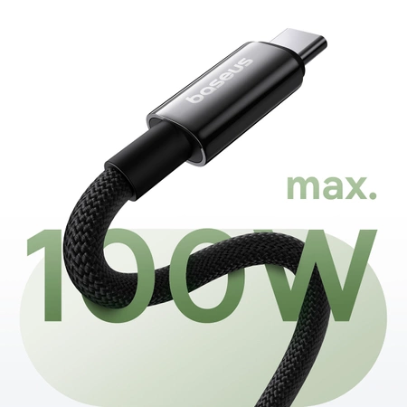 Baseus Tungsten Gold magnetisches USB-C / USB-C-Kabel 100 W 1 m – schwarz