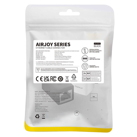 Baseus AirJoy Series Ethernet-Kabelstecker RJ-45 2 Stück - schwarz