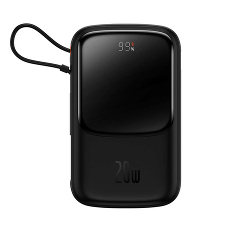 Powerbank 10000 mAh 20 W Baseus Qpow Pro Overseas Edition + USB C 3A Kabel – Schwarz