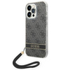 Original Handyhülle IPHONE 14 PRO Guess Hardcase 4G Print Strap (GUOHCP14LH4STK) schwarz