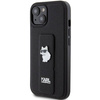 Etui Karl Lagerfeld Gripstand Saffiano Choupette Pins na iPhone 15 - czarne