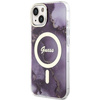 Guess GUHMP14SHTMRSU iPhone 14 6.1" lila/lila Hardcase Golden Marble MagSafe