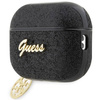 Guess GUAP2GLGSHK AirPods Pro 2 Cover schwarz/schwarz Glitter Flake 4G Charm