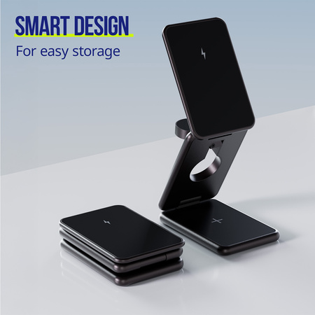 Allity ładowarka bezprzewodowa AWC-230-22WMS 22,5W grafitowa 3w1