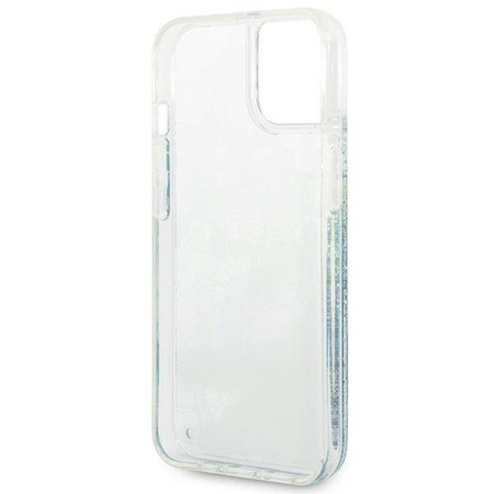 Case IPHONE 14 PLUS Guess Hardcase Flower Liquid Glitter green
