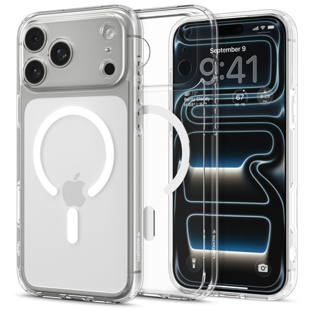 SPIGEN futerał ULTRA HYBRID MAG kompatybilny z MagSafe do IPHONE 17 Pro clear white