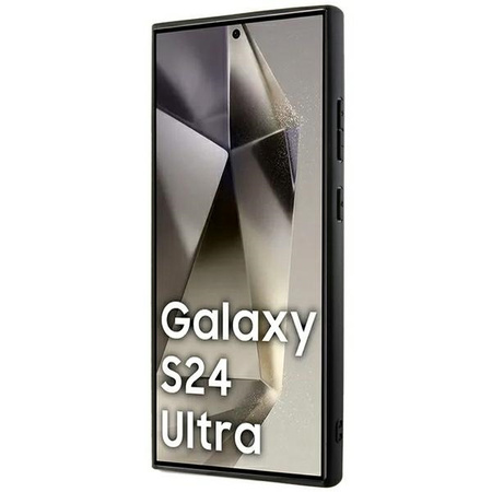 DKNY DKHCS24LPRTHSLK S24 Ultra S928  czarny/black hardcase Leather Mono Stripe & Metal Logo