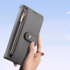Dux Ducis Lawa iPhone 16 Pro Lederhülle mit abnehmbarer magnetischer Brieftasche - Grau