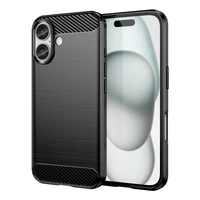 Etui silikonowe Carbon Case do iPhone 16 - czarne
