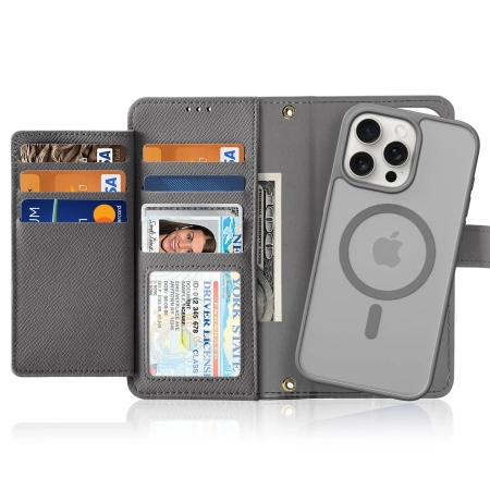 Dux Ducis Lawa Lederhülle für iPhone 15 Pro - Grau