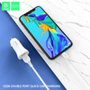 ŁADOWARKA SAMOCHODOWA 3A  + KABEL TYP-C BIAŁA DENMEN 3100mA DUAL FAST CHARGING 2XUSB DZ06T 15W