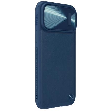 Nillkin CamShield Leather S Case iPhone 14 Pro Hülle mit Kameraabdeckung blau