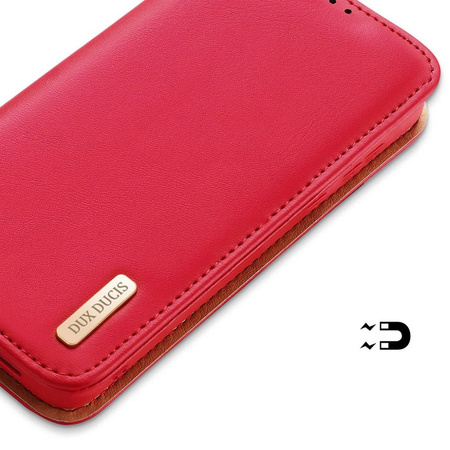DUX DUCIS Hivo - skórzane etui portfelik do Samsung Galaxy S23 Plus czerwone