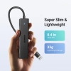 Ugreen CM219 HUB mit 4 USB-A 3.0-Anschlüssen und USB-A 3.0-Kabel – Schwarz