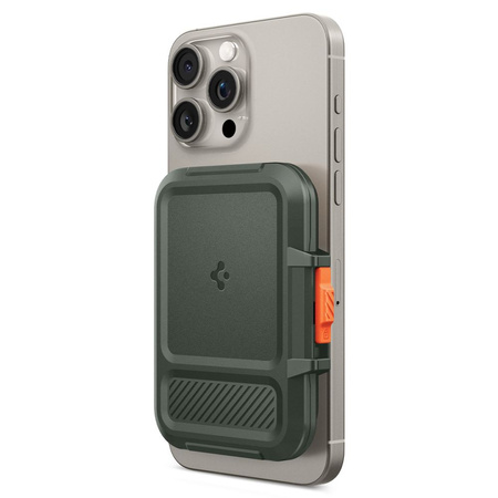 SPIGEN LOCK FIT MAGSAFE UNIVERSAL MAGNETIC CARD HOLDER MILITARY GREEN
